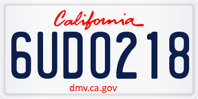 CA license plate 6UDO218