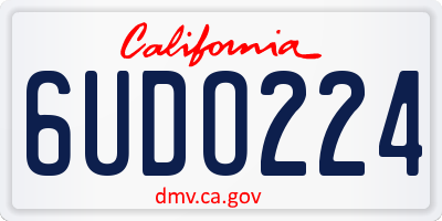 CA license plate 6UDO224