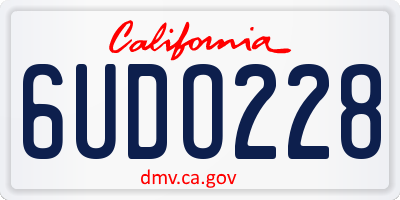 CA license plate 6UDO228