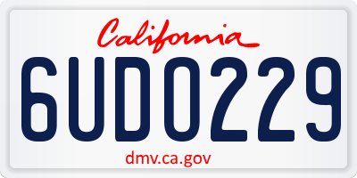 CA license plate 6UDO229