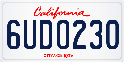 CA license plate 6UDO230