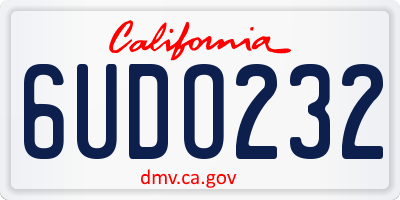 CA license plate 6UDO232