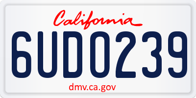 CA license plate 6UDO239