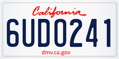 CA license plate 6UDO241