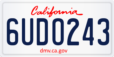 CA license plate 6UDO243