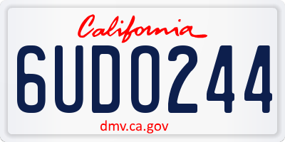 CA license plate 6UDO244