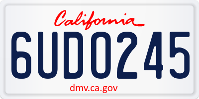 CA license plate 6UDO245