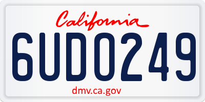 CA license plate 6UDO249