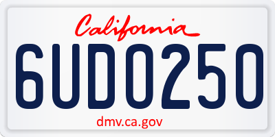 CA license plate 6UDO250
