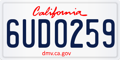 CA license plate 6UDO259