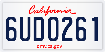 CA license plate 6UDO261