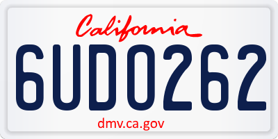 CA license plate 6UDO262