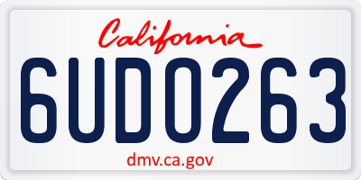 CA license plate 6UDO263