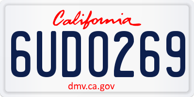 CA license plate 6UDO269