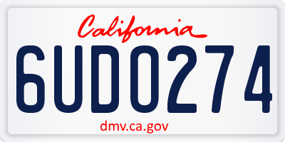 CA license plate 6UDO274