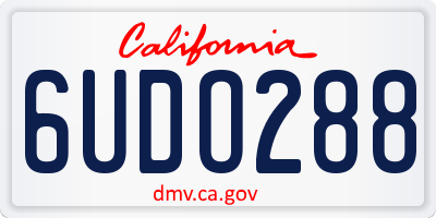 CA license plate 6UDO288