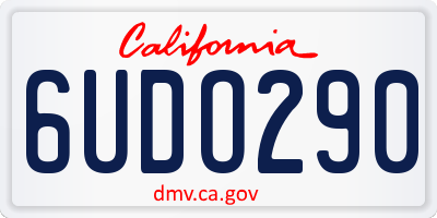 CA license plate 6UDO290
