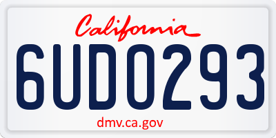 CA license plate 6UDO293