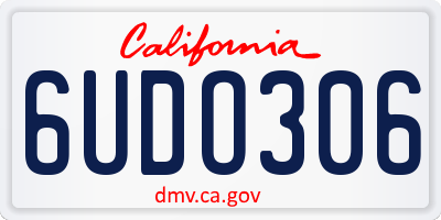 CA license plate 6UDO306