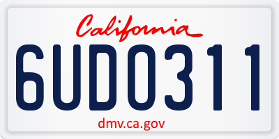 CA license plate 6UDO311