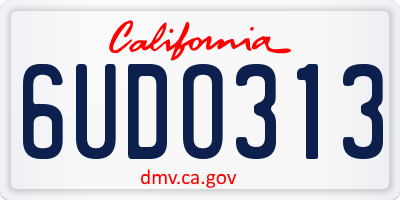 CA license plate 6UDO313