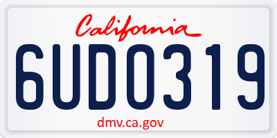 CA license plate 6UDO319