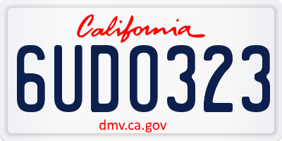 CA license plate 6UDO323
