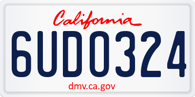 CA license plate 6UDO324