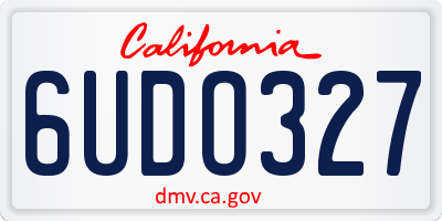 CA license plate 6UDO327