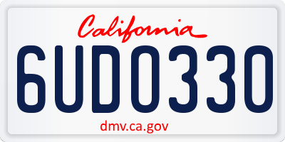 CA license plate 6UDO330