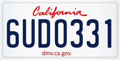 CA license plate 6UDO331