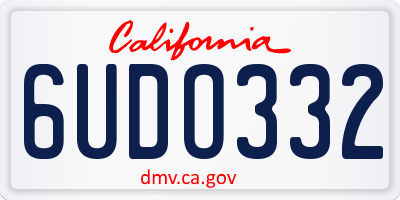 CA license plate 6UDO332