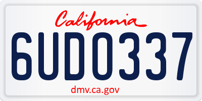 CA license plate 6UDO337