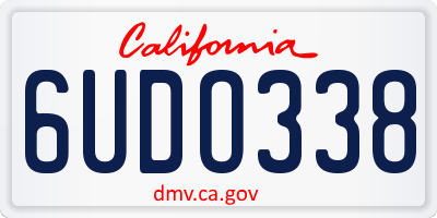 CA license plate 6UDO338