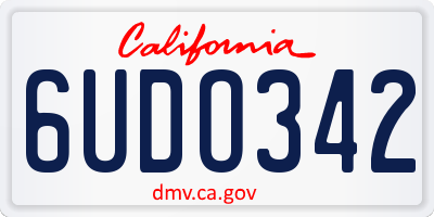 CA license plate 6UDO342