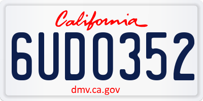 CA license plate 6UDO352
