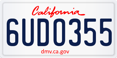 CA license plate 6UDO355