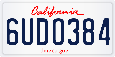 CA license plate 6UDO384