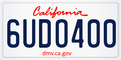 CA license plate 6UDO400