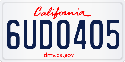 CA license plate 6UDO405