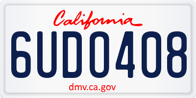 CA license plate 6UDO408