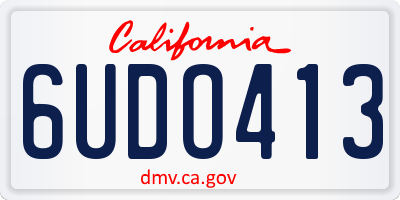 CA license plate 6UDO413