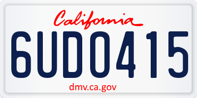 CA license plate 6UDO415