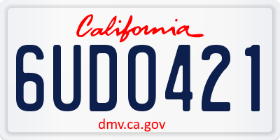 CA license plate 6UDO421
