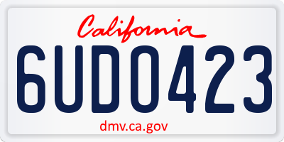 CA license plate 6UDO423