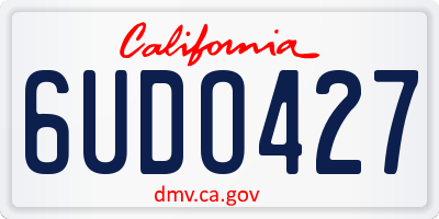 CA license plate 6UDO427