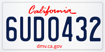 CA license plate 6UDO432