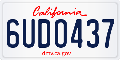 CA license plate 6UDO437