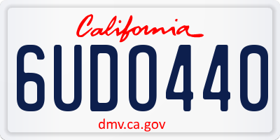 CA license plate 6UDO440