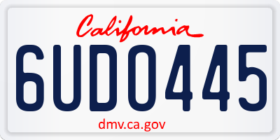 CA license plate 6UDO445